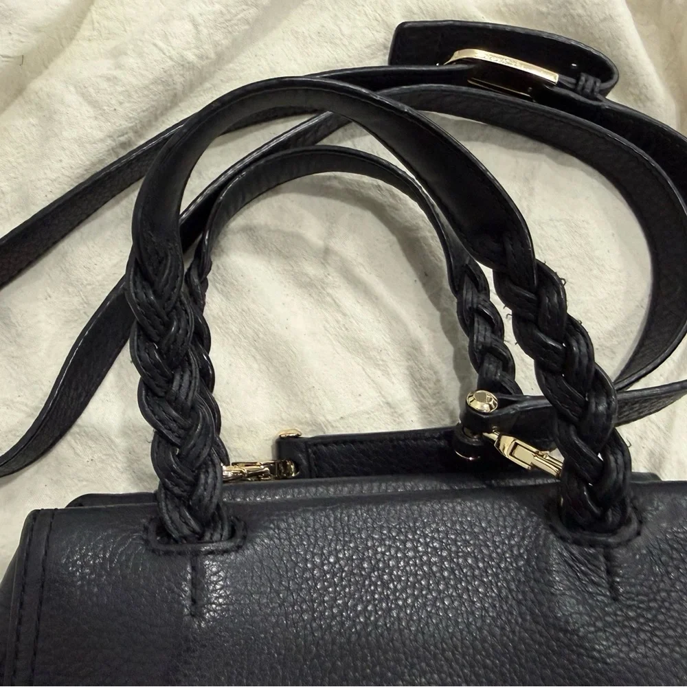Tory Burch leather Bag | half moon braided strap cross body